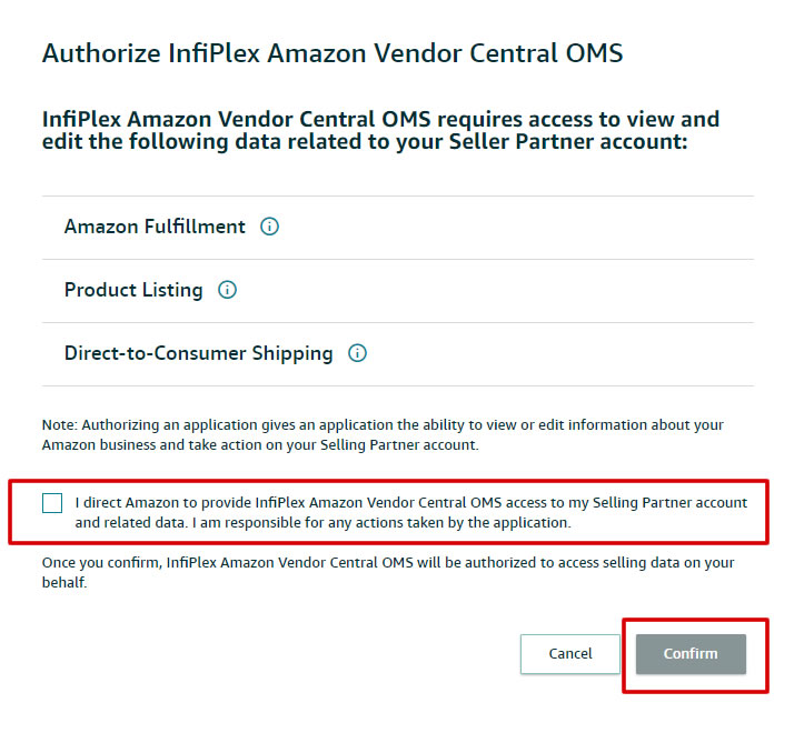 Authorize InfiPlex as an Amazon Selling Partner